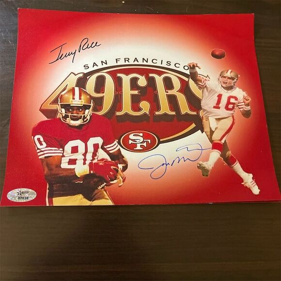 Jerry Rice & Joe Montana Signed 8x10 Photo San Francisco 49ers NFL - Picture 1 of 2